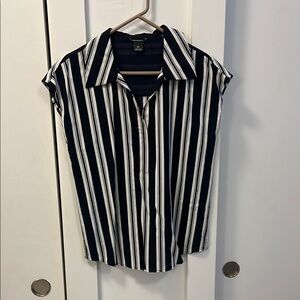 Club Monaco Black and White Striped Top
